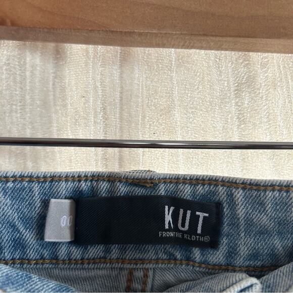 Kut from the Kloth High Rise Jane Jean Short Distressed Denim Cutoff NWT Size 00 - Picture 2 of 5